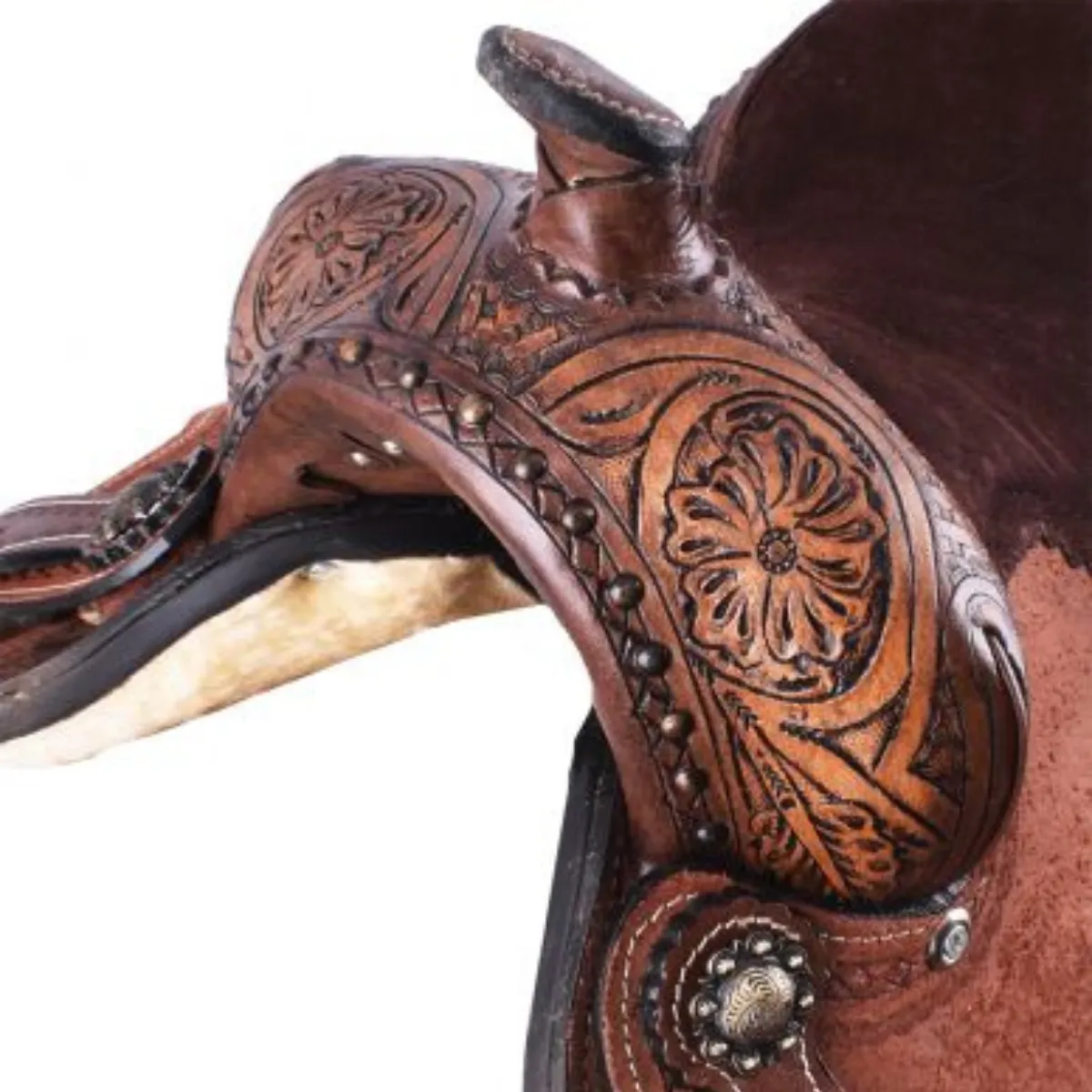 10" DOUBLE T PONY SADDLE WITH FLORAL TOOLING