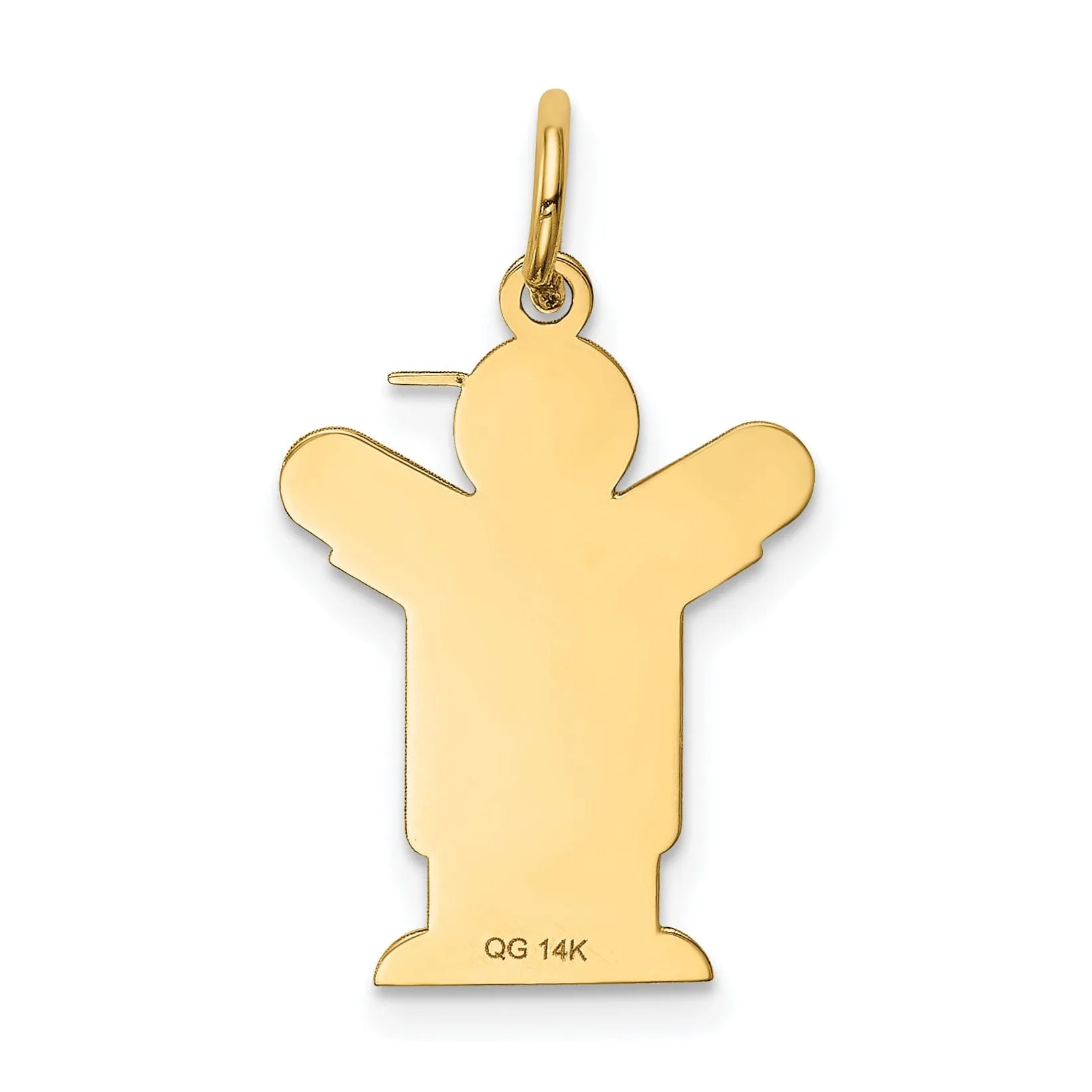 14k Yellow Gold Boy in Overalls With Hat Love Char