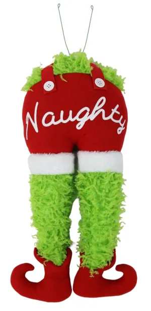 18" Naughty Furry Green Elf Bottom