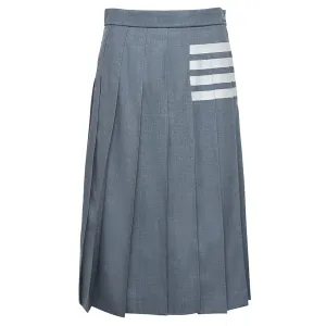 Below Knee Dropped Back Pleated Skirt