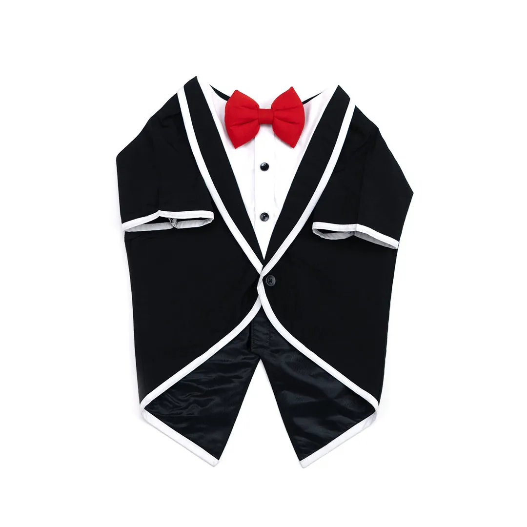 Black Framed Lapel Tuxedo with Sleeves