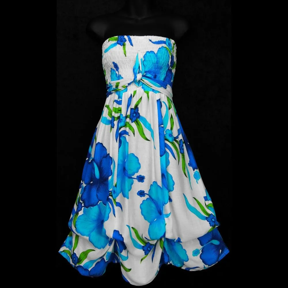 Bright Flower Ribbon Sarong Dress