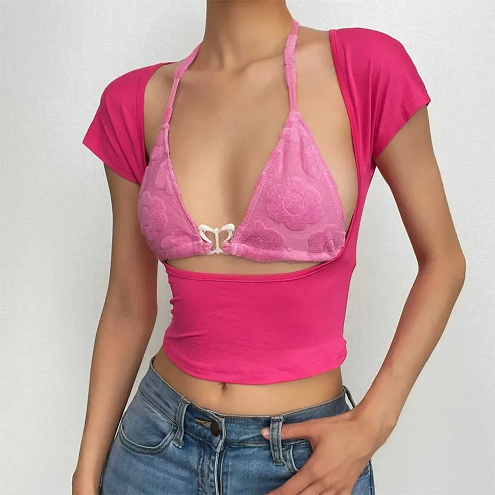 Butterfly Bikini Top with Short Sleeve Tee