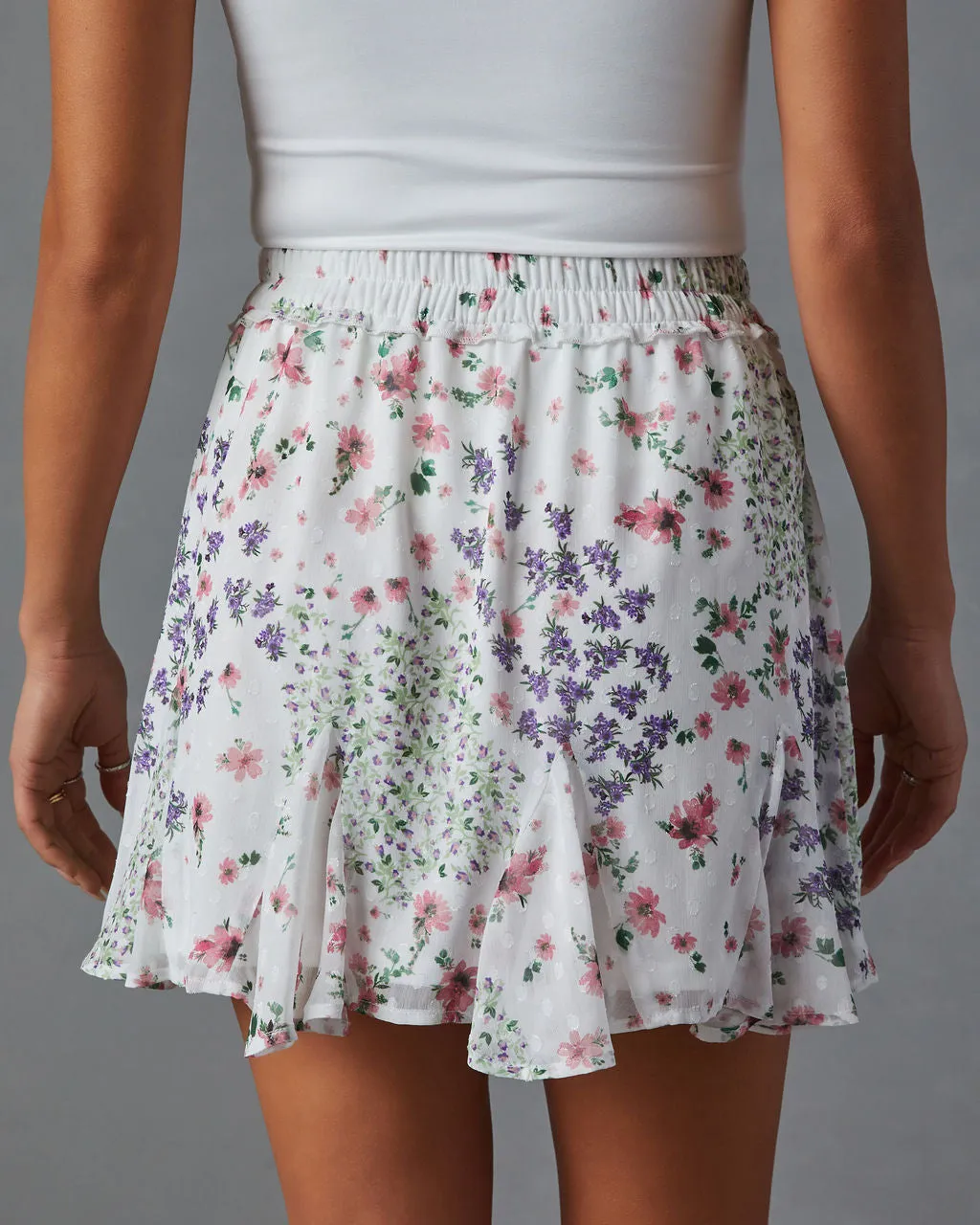 Capri Elastic Waist Floral Mini Skirt