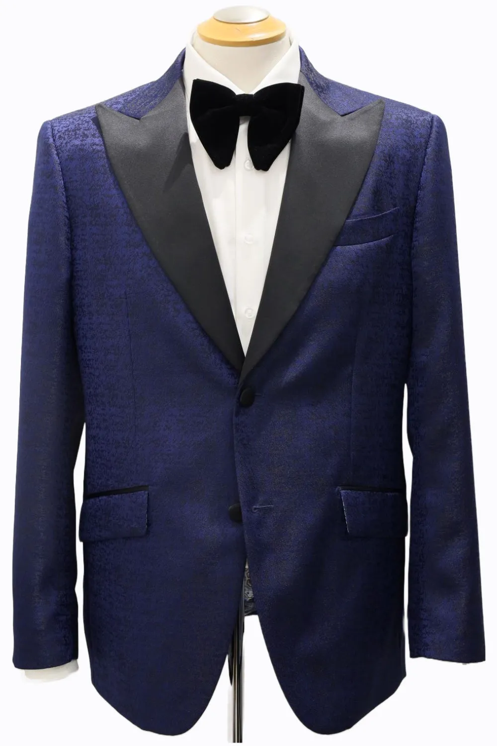 COBALT WITH BLACK JACQUARD TUXEDO JACKET