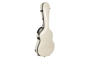 Crossrock CRF2021CIV Ivory Classical Guitar Case - Durable Full-Size Fiberglass Design with Plush Interior