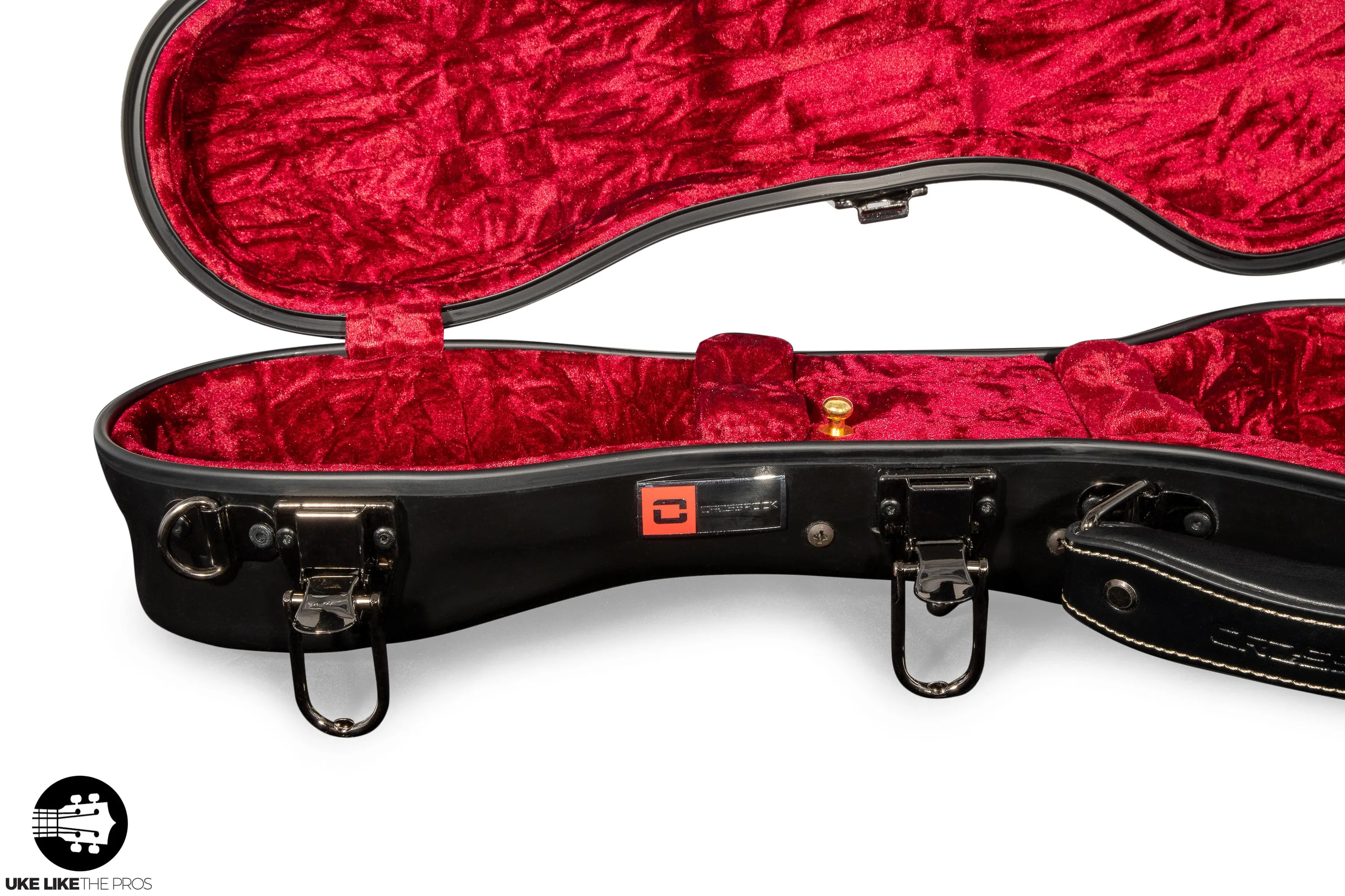 Crossrock Fiberglass BLACK Tenor Ukulele Case – Universal Case for Standard Tenor and Grand Tenor #CRF1020TUBK