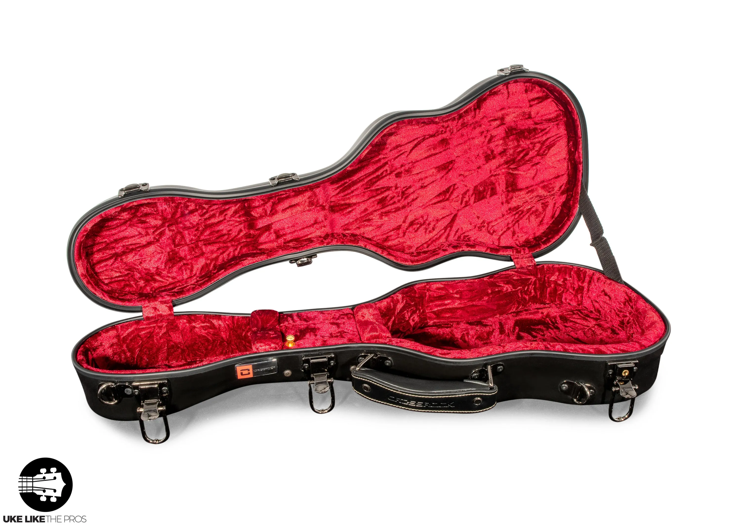 Crossrock Fiberglass BLACK Tenor Ukulele Case – Universal Case for Standard Tenor and Grand Tenor #CRF1020TUBK