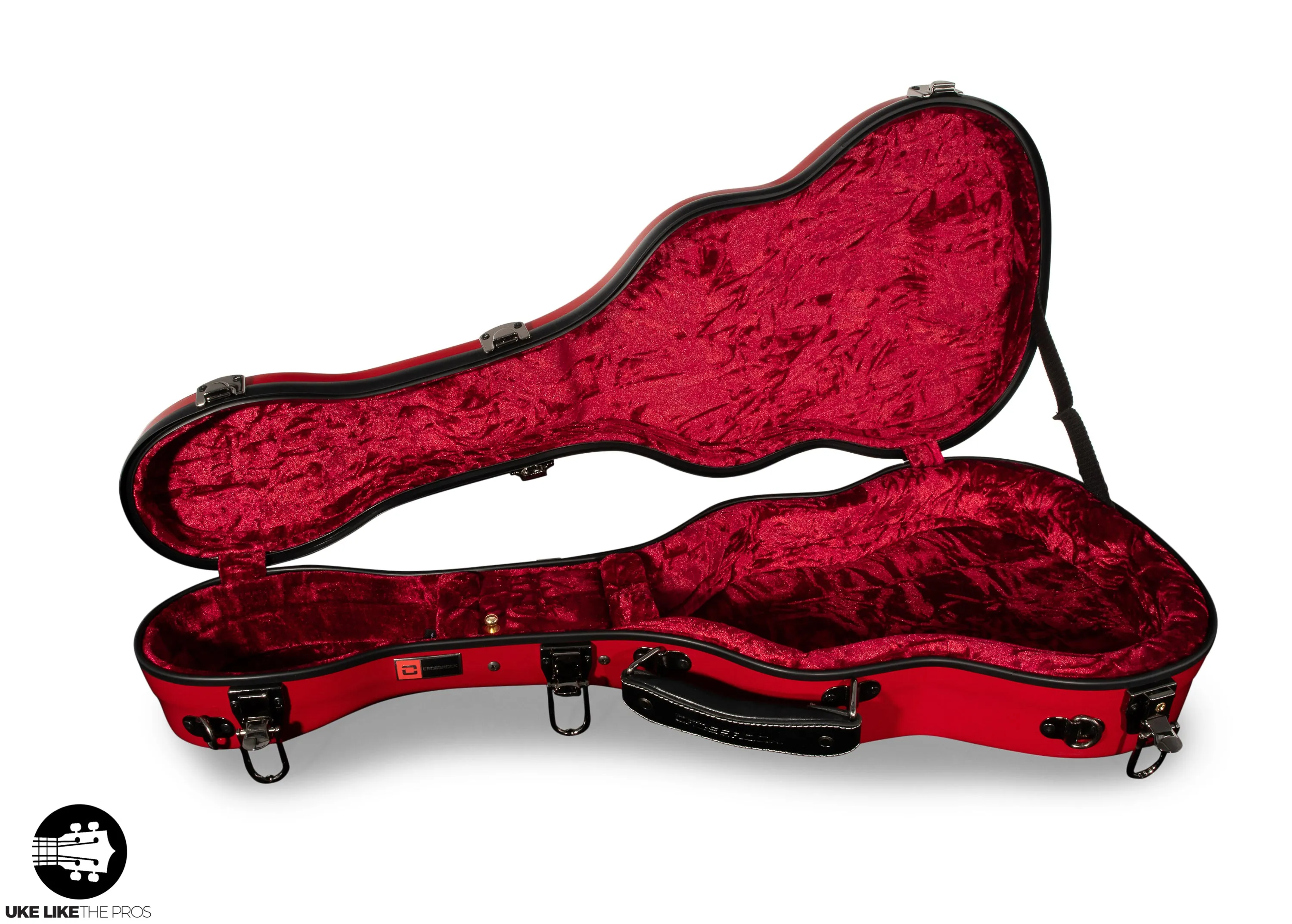 Crossrock Fiberglass RED Tenor Ukulele Case – Universal Case for Standard Tenor and Grand Tenor Model #CRF1020TURD