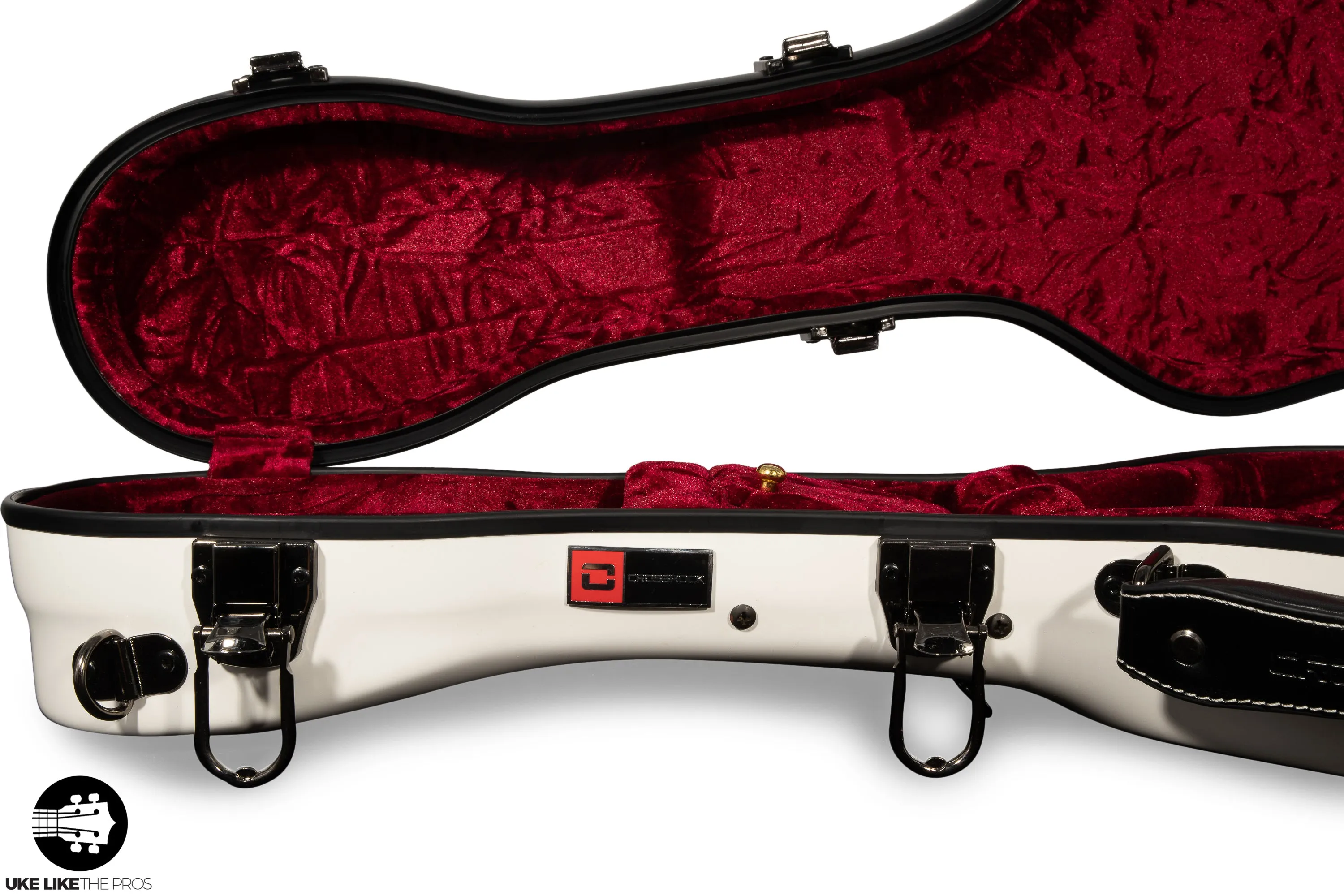 Crossrock Fiberglass WHITE Tenor Ukulele Case – Universal Case for Standard Tenor and Grand Tenor Model #CRF1020TUWT