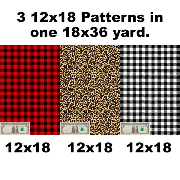 Custom Patterns Plaids 18" x 36" Turbo Print T-shirt Vinyl Sheet