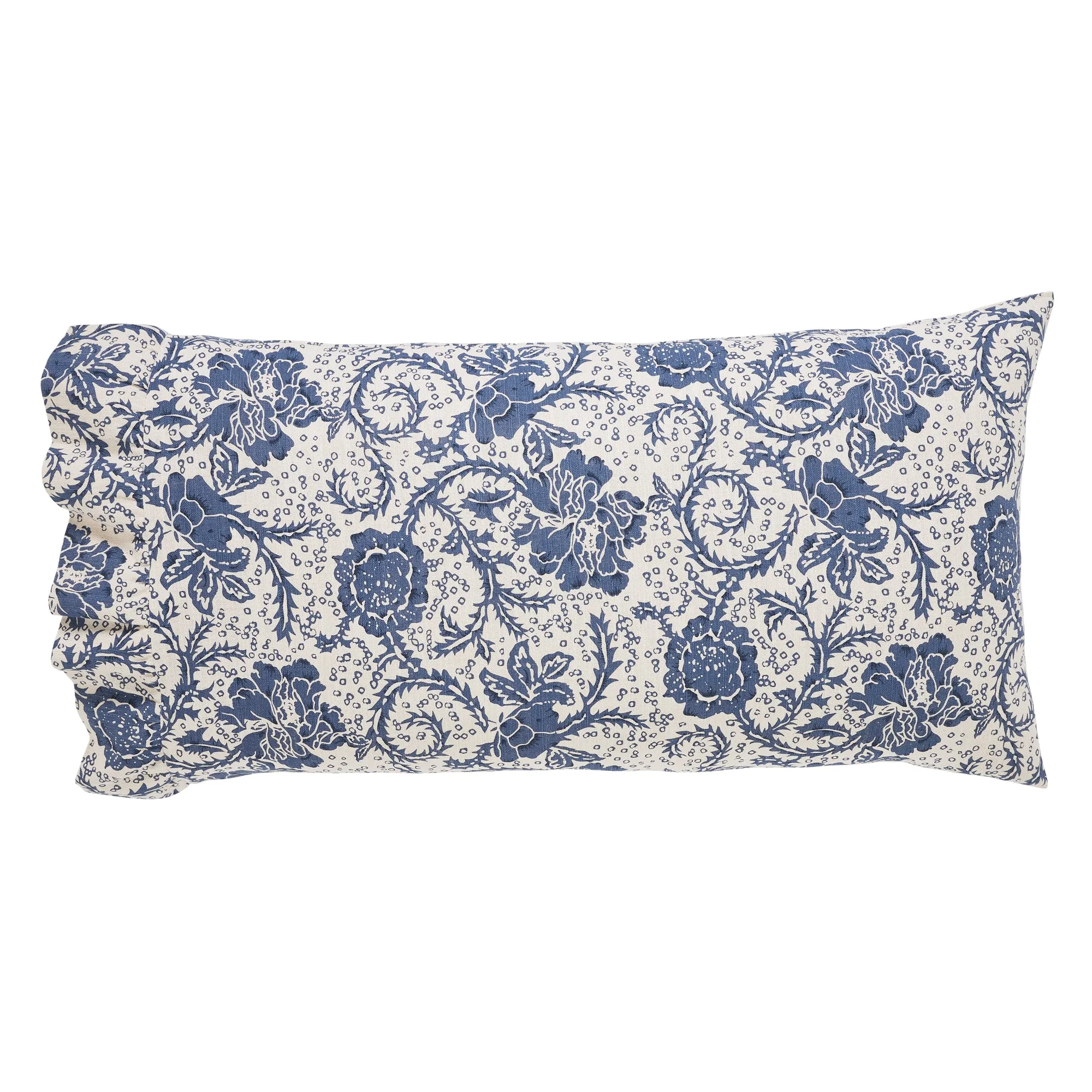 Dorset Navy Floral Ruffled King Pillow Case - Set of 2