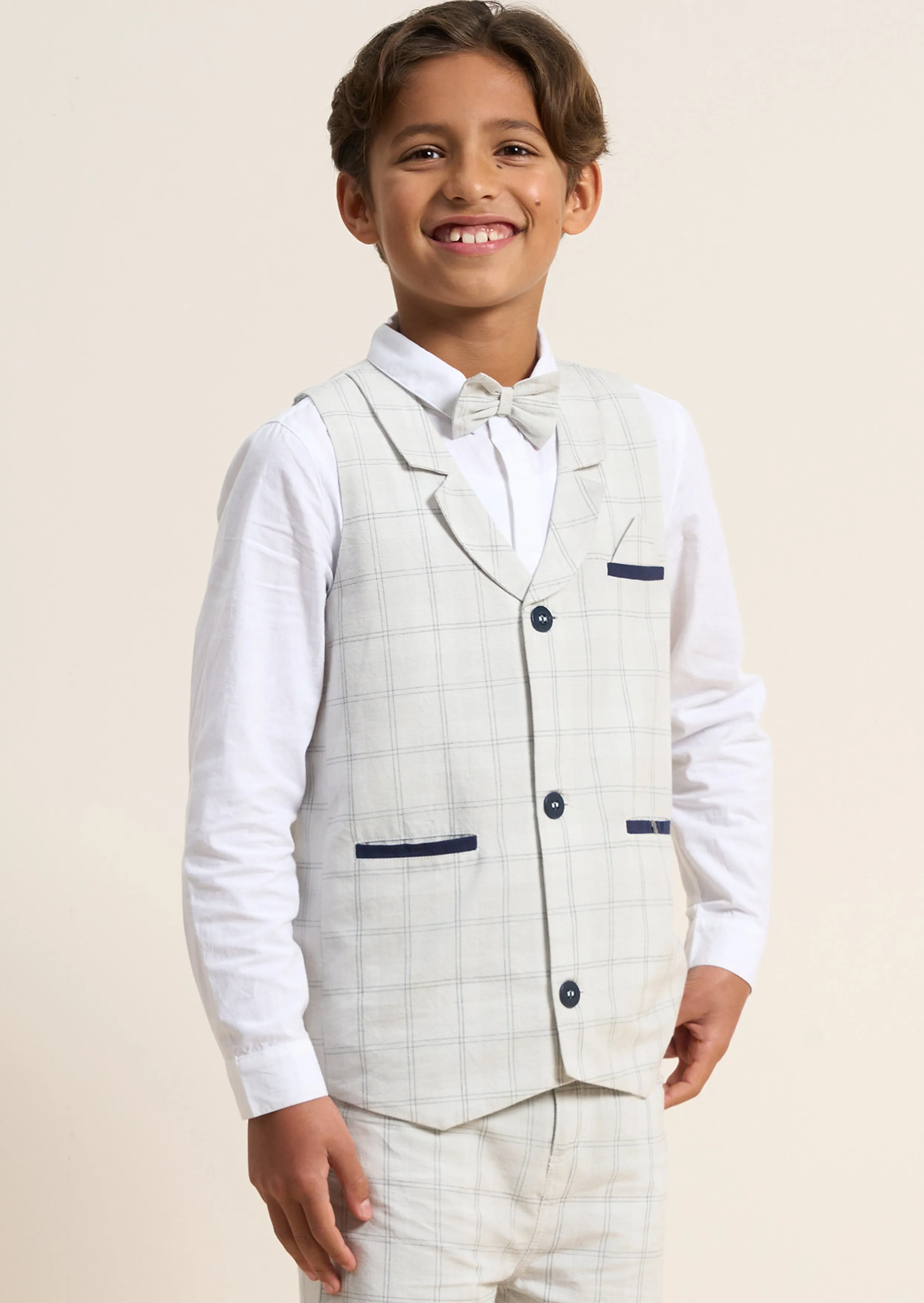 Emerson Grey Check Waistcoat Set