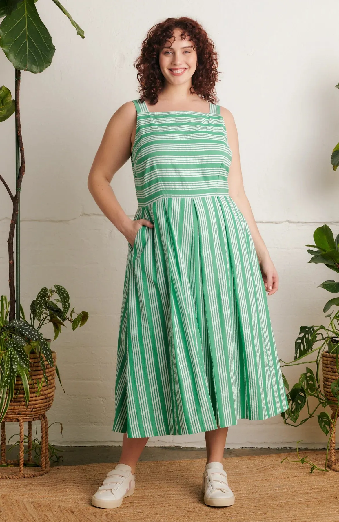 Emily & Fin Suki Beachcomber Stripe Green Dress