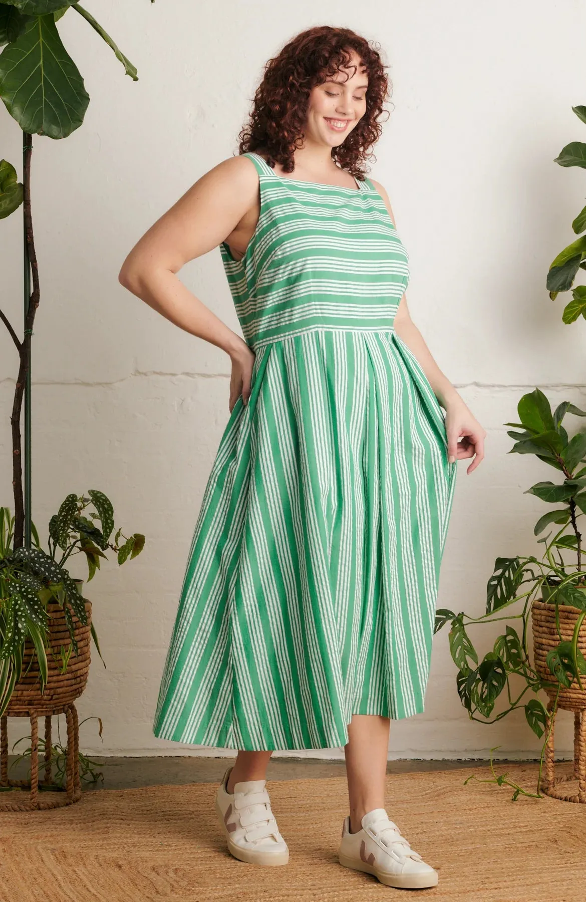 Emily & Fin Suki Beachcomber Stripe Green Dress