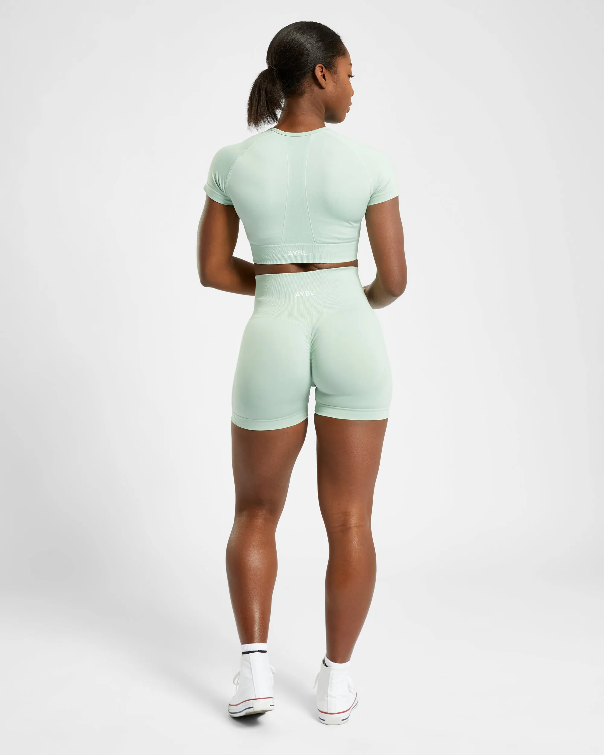 Empower Seamless Crop Top - Spring Green Marl