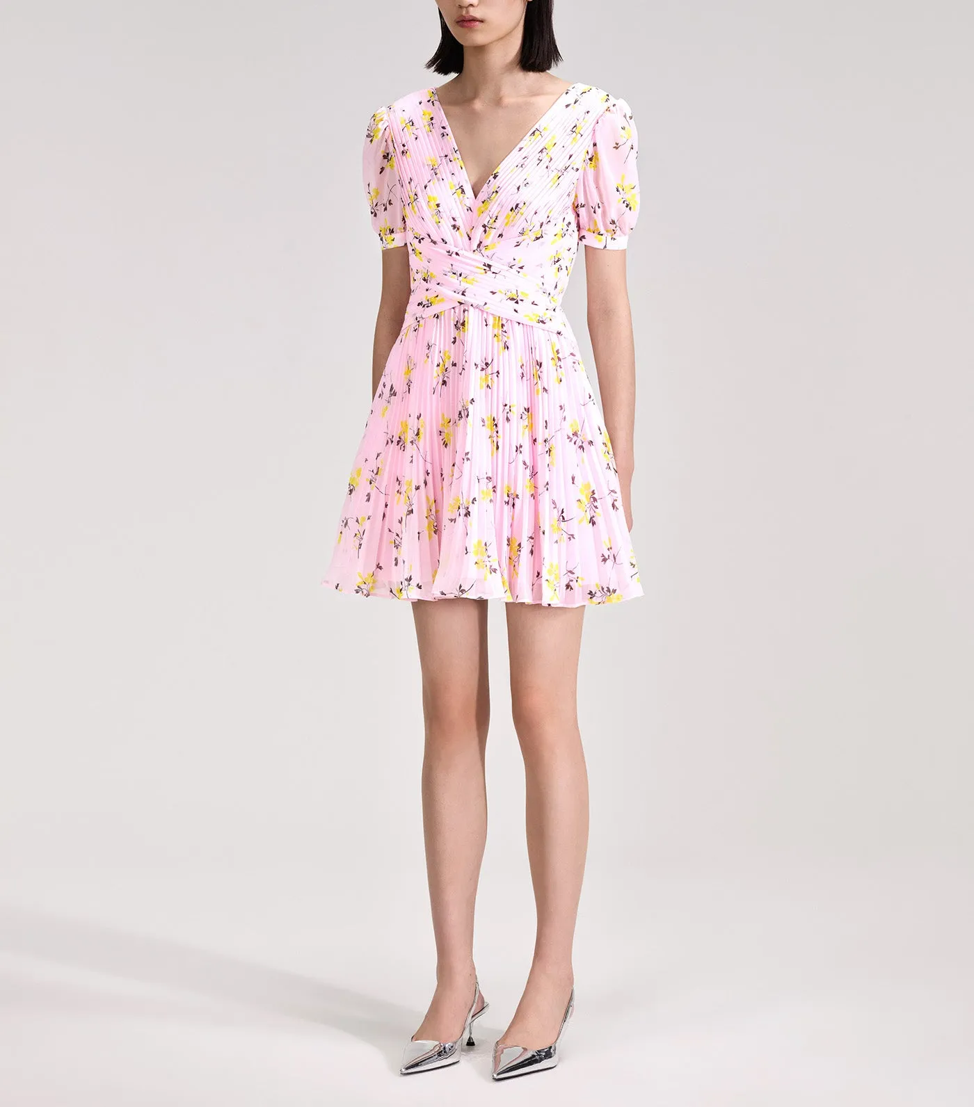 Floral Print Mini Dress Pink