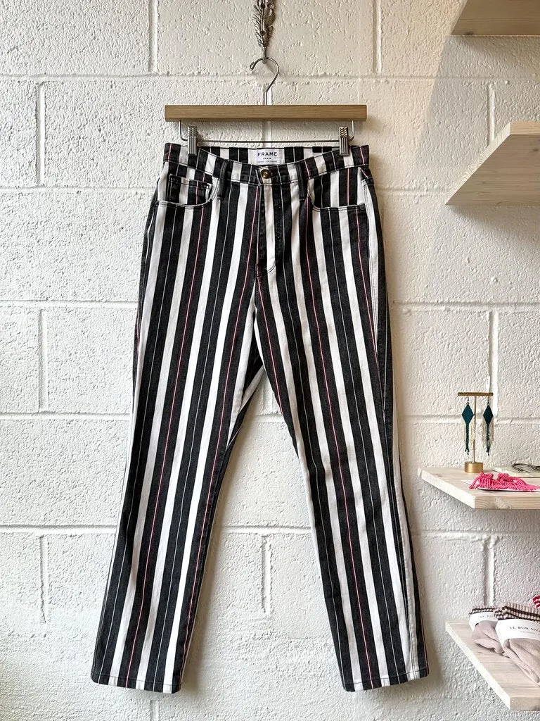 Frame striped "Le Sylvie Slender Straight" denim