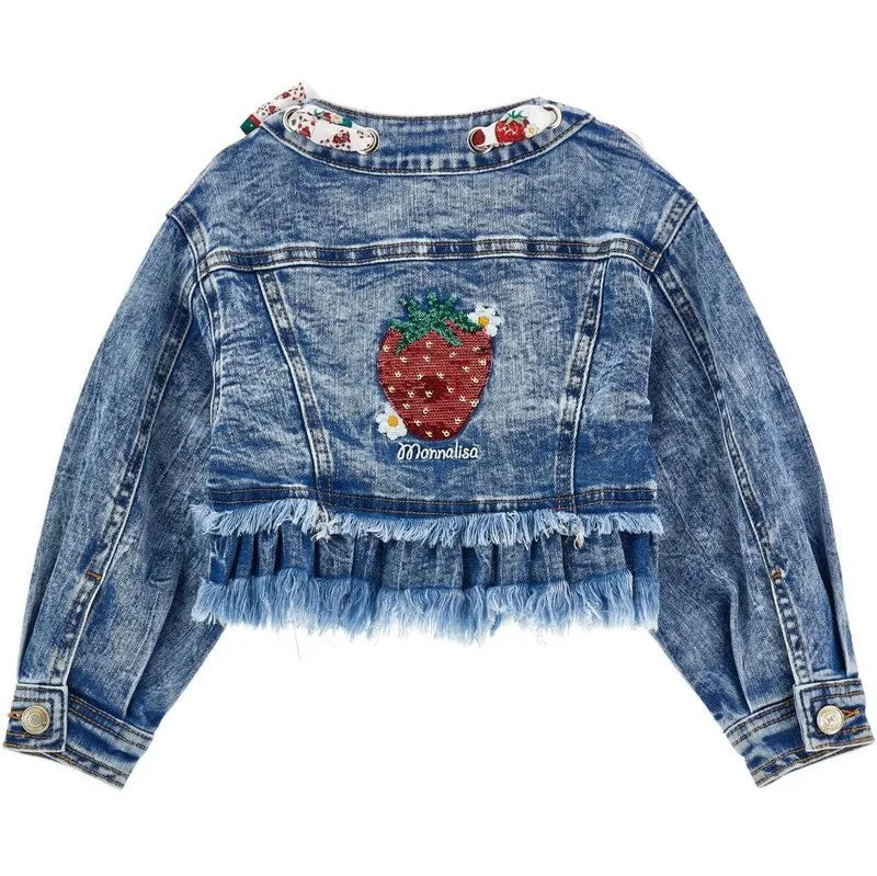 Girls Strawberry Denim Jacket