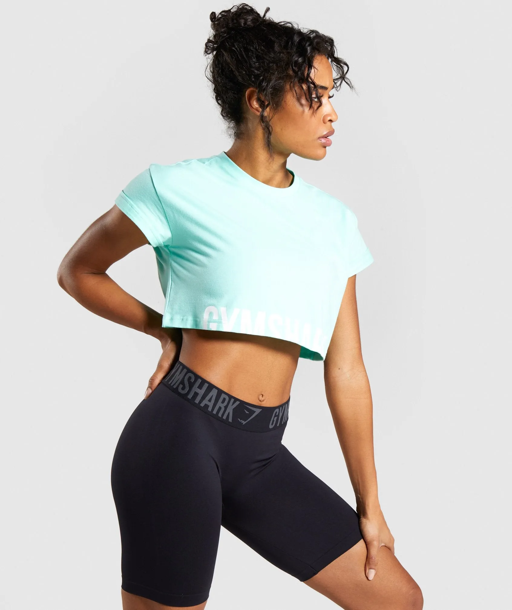 Gymshark Fraction Crop Top - Light Green