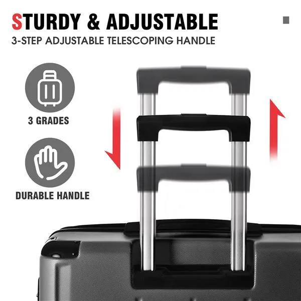 Hardshell Luggage Sets 3 Pcs Spinner Suitcase with TSA Lock Lightweight 20''24''28''