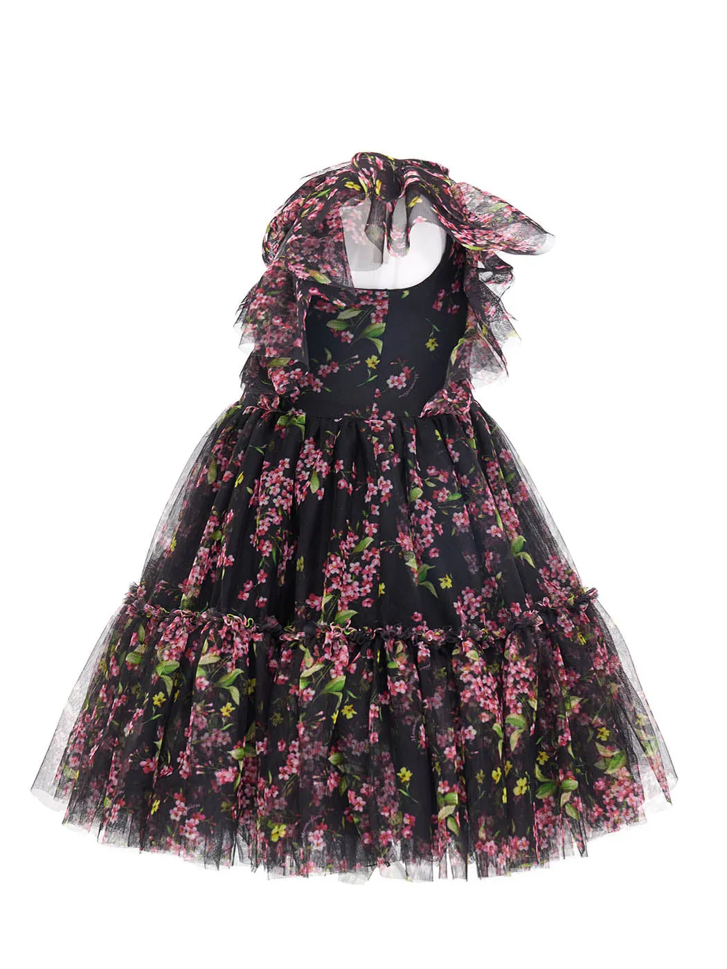 MONNALISA Tulle microflowers dress