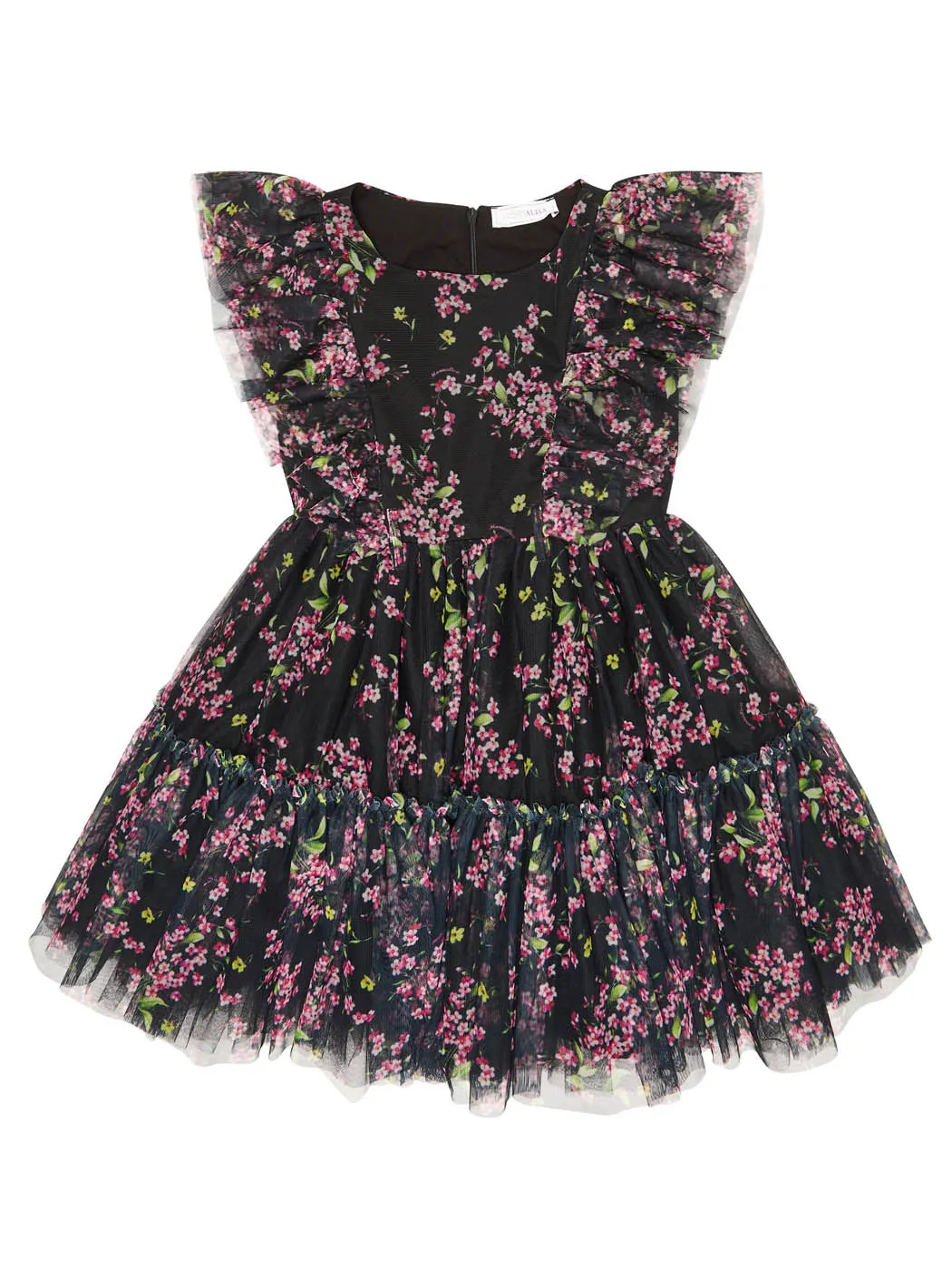 MONNALISA Tulle microflowers dress