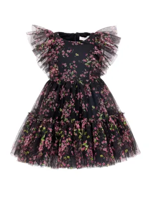 MONNALISA Tulle microflowers dress