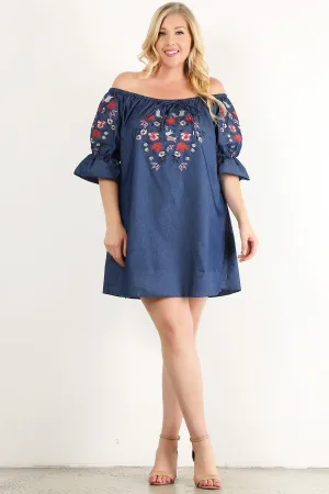 Off Shoulder Short Dress Plus Size