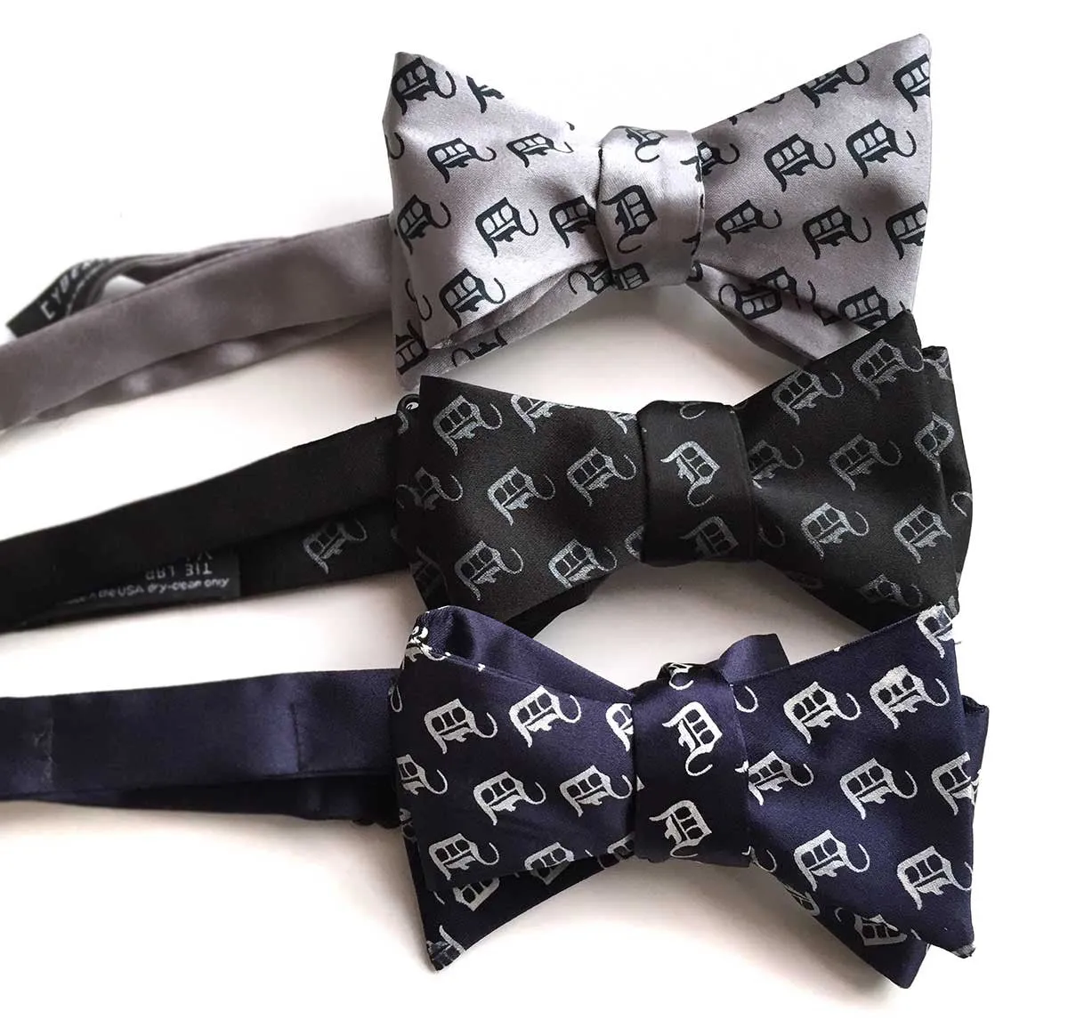 Old English D Bow Tie, Detroit Dot Pattern