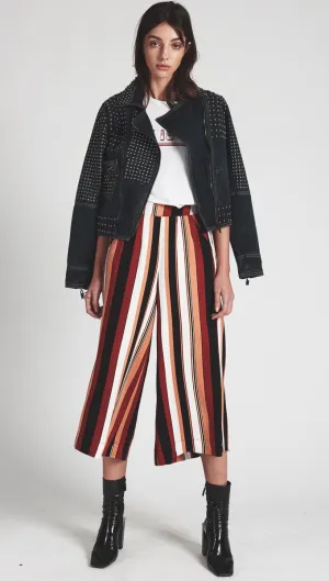 One Teaspoon Hustler Wide Leg Pant Bronze Stripe