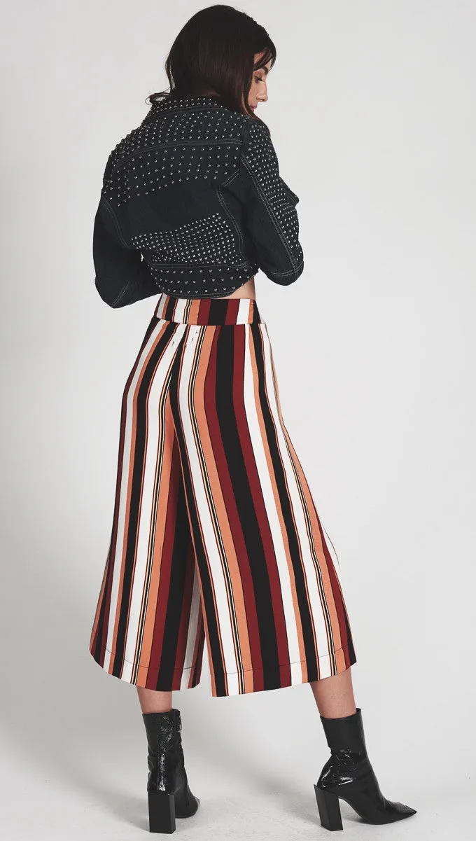 One Teaspoon Hustler Wide Leg Pant Bronze Stripe