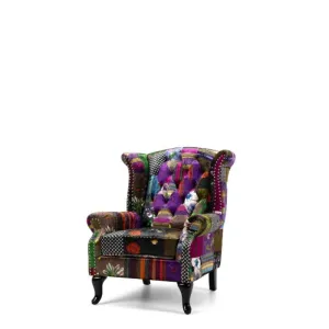 Patchwork Wingback Chair