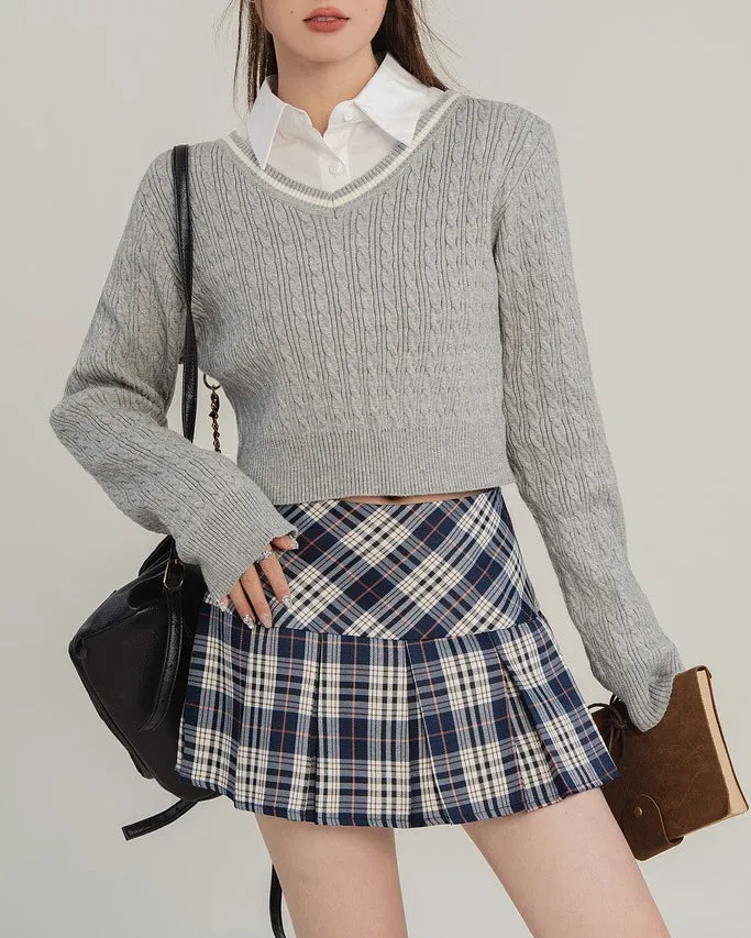 Perfectly Preppy Plaid Pleated Skirt