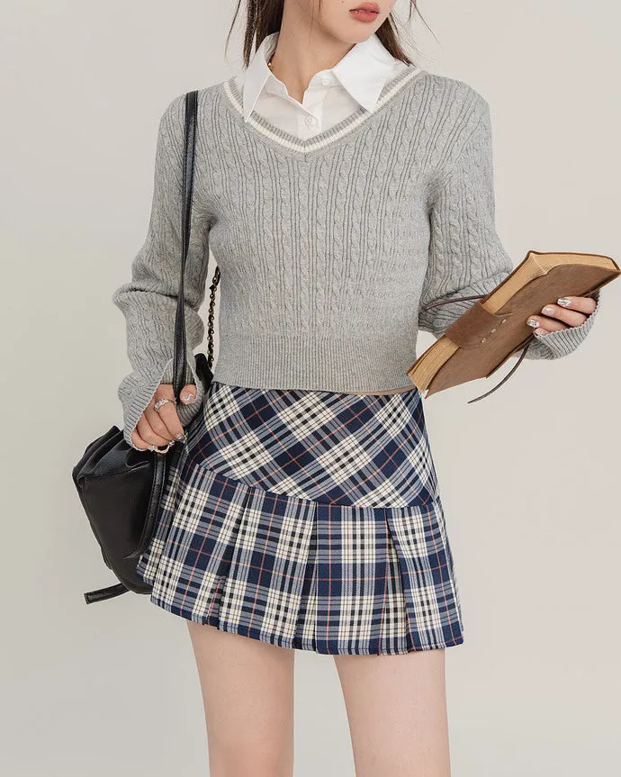 Perfectly Preppy Plaid Pleated Skirt