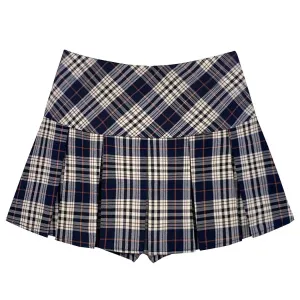 Perfectly Preppy Plaid Pleated Skirt