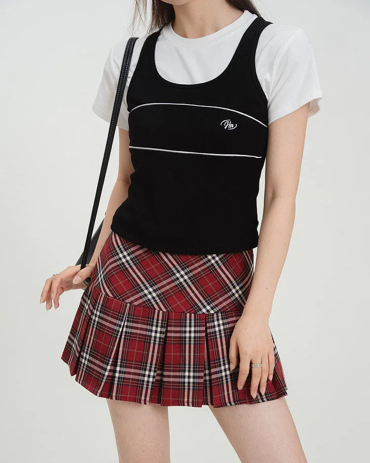 Perfectly Preppy Plaid Pleated Skirt