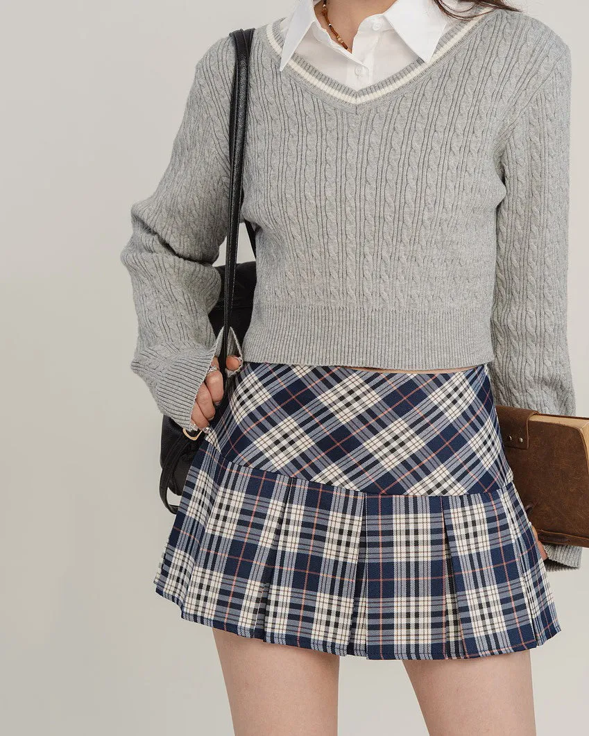 Perfectly Preppy Plaid Pleated Skirt