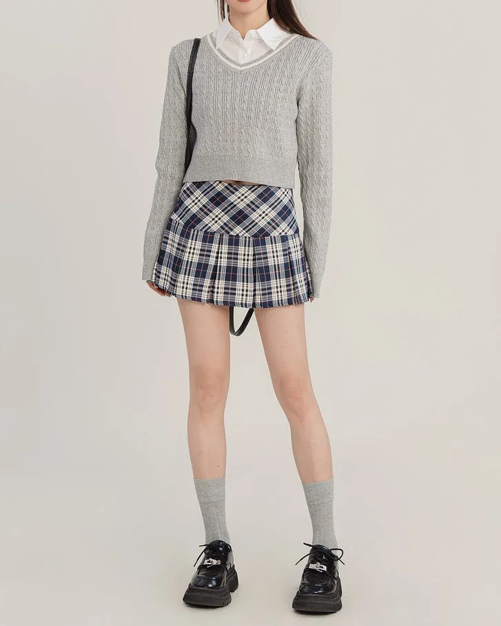 Perfectly Preppy Plaid Pleated Skirt