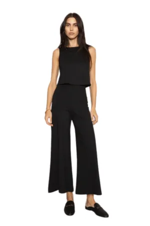 PONTE KNIT WIDE LEG CROPPED PANT