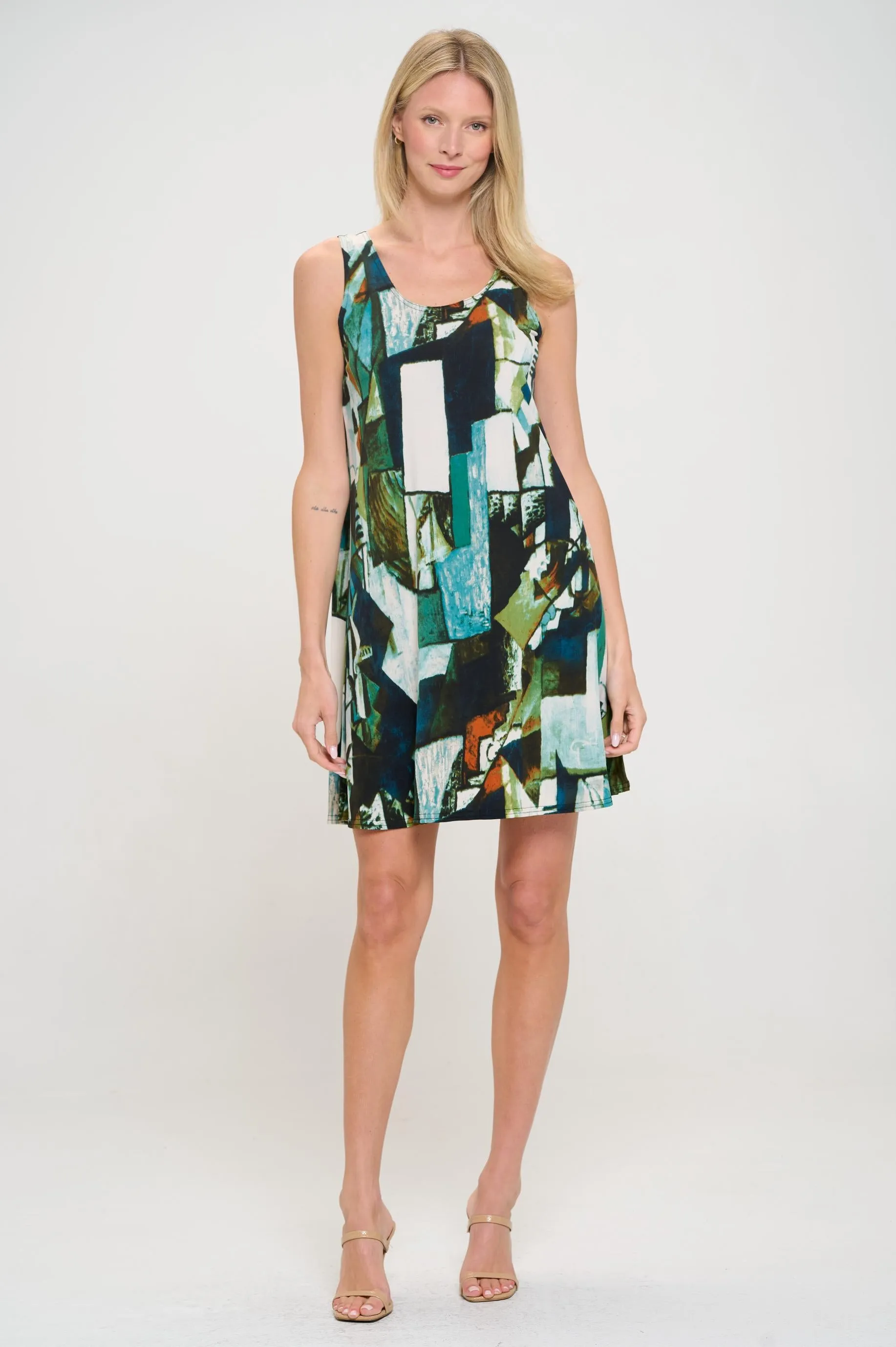 Print Missy Tank Dress Sleeveless Prints - 7003HT-TRP1-W427