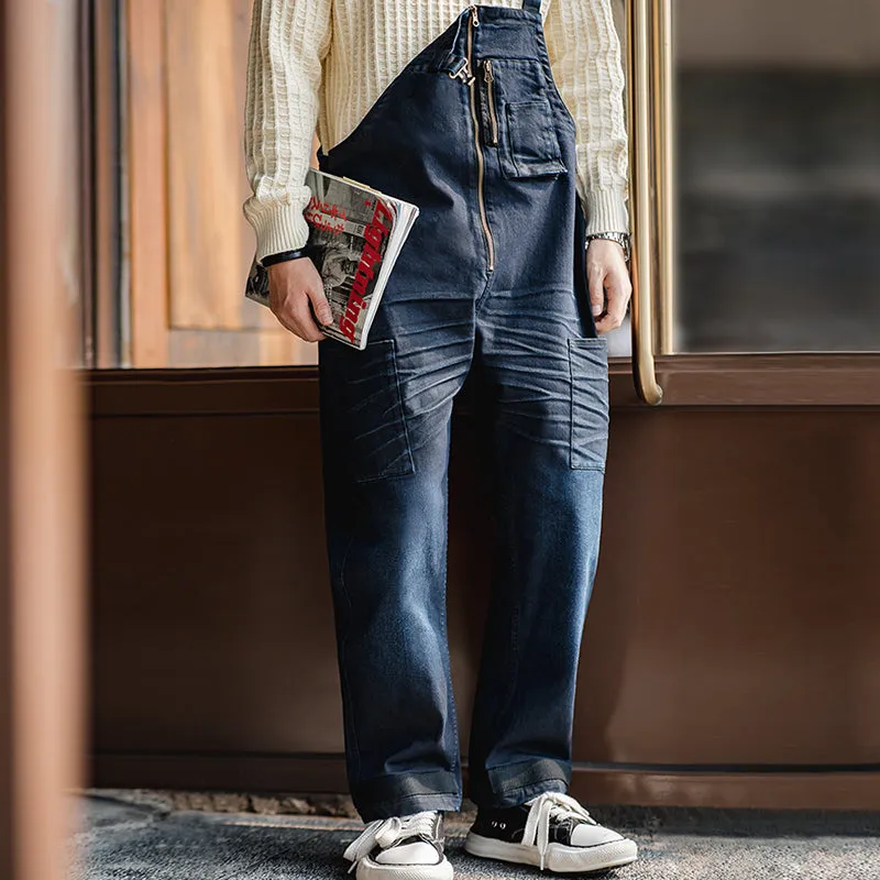 Retro Indigo Denim Navy Overalls