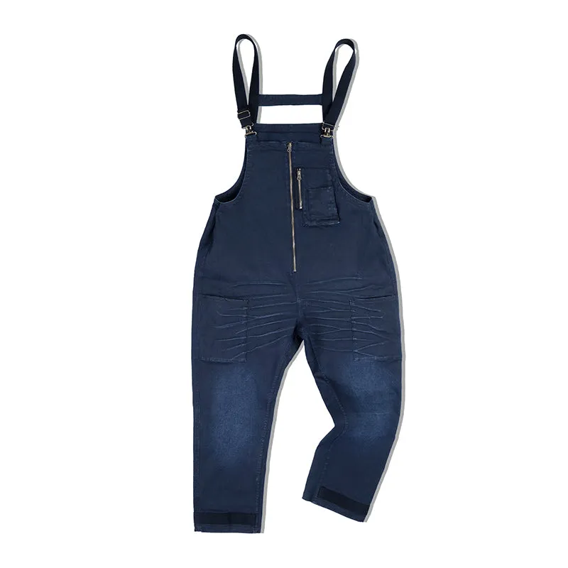 Retro Indigo Denim Navy Overalls