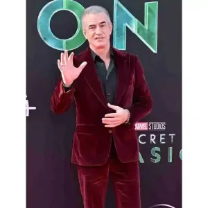 Secret Invasion Premiere Dermot Mulroney Red Velvet Suit