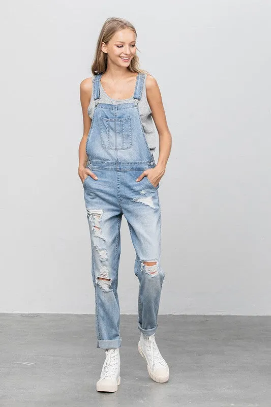 TEEK - LIGHT WASH HEAVY BODY PREMIUM DESTROY OVERALLS