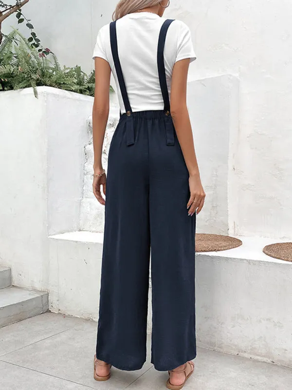 TEEK - Purplish Blue Navy Elastic Belt Overalls