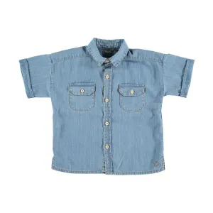 TOCOTO VINTAGE SHORT SLEEVED DENIM SHIRT