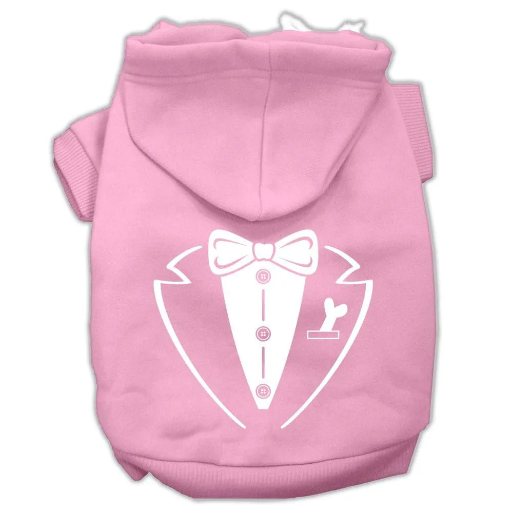 Tuxedo Screen Print Pet Hoodies Light Pink Size XXL (18)