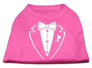 Tuxedo Screen Print Shirt Bright Pink Med (12)