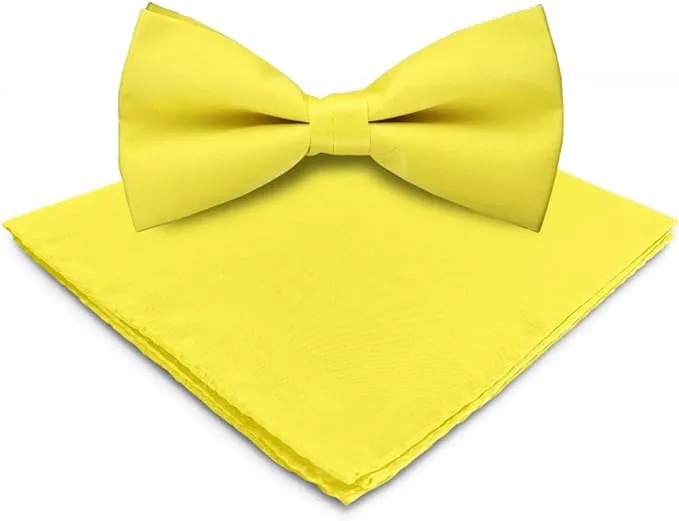 Vittorio Farina Men's Satin Bow Tie & Pocket Square in Gift Box